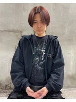 ロイジー(roijir) メンズセンターパート×ワインレッドカラー