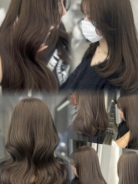 アイシー 表参道(ICY) ブリーチなし透明感オリーブベージュカラー