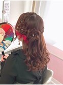 お花ハーフアップ