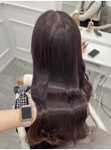 ブリーチなしワンカラー＊艶髪ラベンダーピンク＊新井