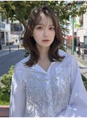 ミニウルフレイヤーカット顔周り前髪韓国ミディアムロング/原宿
