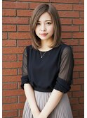 うる艶サラサラストレート/ミルクティーベージュ/前髪伸ばしかけ