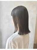 ミディアムスタイル×グレージュ