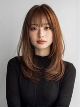 ビューティシモ 川越(Beautissimo) ミルクティーアッシュ 顔周りレイヤー 前髪カット 艶髪 30代