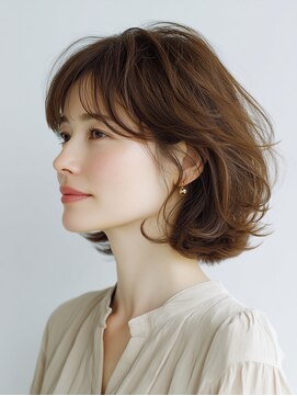 クラゲヘアー/小顔/ココアベージュ/オリーブグレー/川西