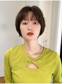 大人かわいい小顔ひし形耳かけショートボブ黒髪恵比寿広尾
