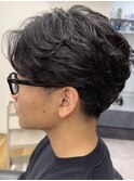 MEN'S HAIR/ブルーブラック/フェザーパーマ/錦糸町