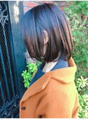 【二階堂光孝】大人前下がりボブ☆ツヤ感　暗髪アッシュ