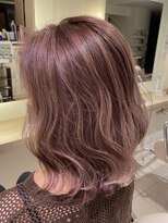 ルー(loup)&nbsp;ピンクベージュ/ピンク/ダブルカラー/髪質改善/ボブ/天神/大名