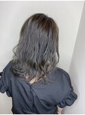 アッシュグレー_マロンベージュ Aラインボブ かきあげ