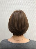 ひし型/ショートボブ/20代30代40代/丸み/アッシュブラウン小顔/