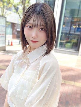 アンブル リュクス 池袋(amble luxe) グレーベージュ ニュアンスカラー ミルクティー ブルー ボブ