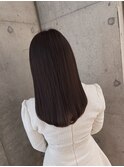 ミドルレイヤー　ストレート　暗髪　ピンクブラウン