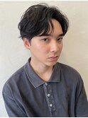 □ニュアンスパーマカルマパーマ#センターパート#ダークアッシュ