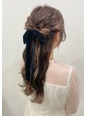 【お呼ばれヘア】モテ愛されハーフアップ/結婚式ヘア