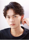 フェザーパーマカルマパーマセンターパート韓国ヘアニュアンス