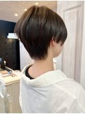 福山人気ハンサムショート骨格補正小顔ダークブラウン20代30代