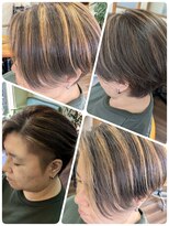 クリア 美容室&nbsp;太めハイライトで存在感アップ☆アシンメトリー