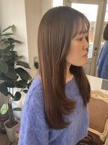 アミュレ(Amule)&nbsp;ローレイヤー艶感ベージュカラー前髪イメチェンシースルーバング