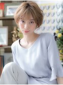 外国人風ハイトーンカラー小顔丸みショートc6戸頭20代30代40代