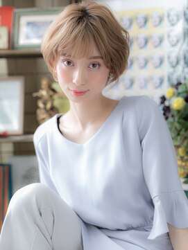 カバーヘア イヴ 戸頭店(COVER HAIR EVE) 外国人風ハイトーンカラー小顔丸みショートc6戸頭20代30代40代