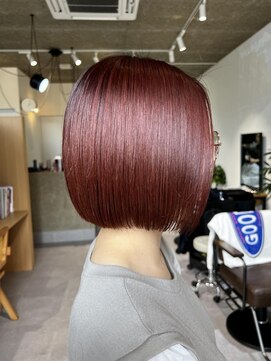 グッドライフヘアー(GOOD LIFE hair) 『ブリーチなしルビーレッドカラー×艶やかミニボブ』