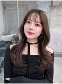美髪韓国レイヤーイメチェン似合わせ小顔シースルーワイドバング