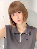 【La fith】切りっぱなしボブ×ケアブリーチ×重めバング