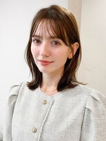 レア 表参道(L'ea)&nbsp;くびれヘアアプリコットオレンジ夏ヘアハイライトカラー