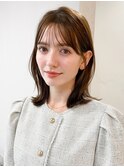 くびれヘアアプリコットオレンジ夏ヘアハイライトカラー
