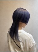 ブルーバイオレット×マッシュウルフで個性派に