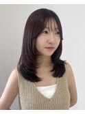 韓国レイヤー/髪質改善/ミディアムヘア/暗めカラー/縮毛矯正