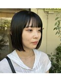 黒髪ストレートボブ