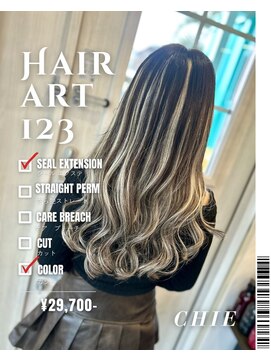 ヘアーアート ワンツースリー(HAIR ART 123) ダークトーン×ホワイト筋感で大変身！