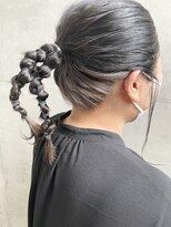 ヘアー アイス 御器所本店(HAIR ICI) インナーカラーグレージュ×編みアレンジ