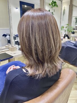 ジェービーヘア 稲毛(jb hair) 30代40代くびれヘアワンカールボブルフショコラベージュ【稲毛】