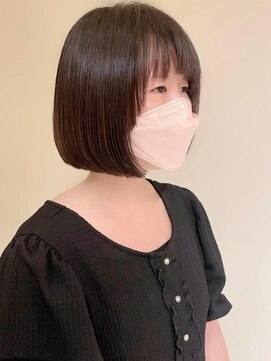 トップヘアー アヴェニュー 刈谷(TOPHAIR Avenue) 小顔ヘアー抜群！似合わせラインのボブスタイル/ぱっつん前髪