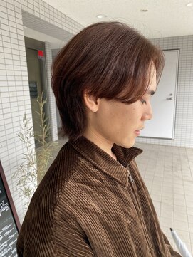 エンリー(ENlee) 【とまべち】オレンジブラウン×センターパートウルフ