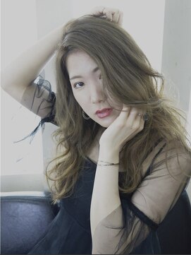 ヘアカフェ コトノハ(hair cafe Kotonoha) 【コトノハ】大人フェミニン小顔レイヤーロングオリーブカラー