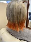 切りっぱなし毛先オレンジ
