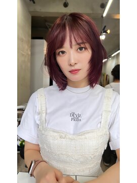 ソルトウォーター(SALT WATER) レッドブラウン/ボブルフ/小顔に見せるヘア/恵比寿