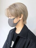 アルバム 新宿(ALBUM SHINJUKU)&nbsp;メンズブロンド_アッシュブラックウルフマッシュパーマ_ba400023