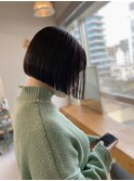 ミニボブ/切りっぱなしボブ/ダークグレージュ　渋谷