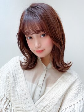 シルクレイ 高田馬場(Silk-lei) ♪ピンクブラウン外ハネミディアムレイヤー20代30代40代高田馬場