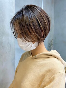 エリマ 武蔵小杉(elima) 大人ショートボブヘアミルクティーベージュカラーグレイカラー