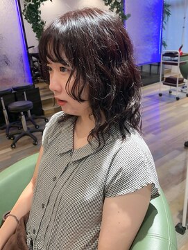 ヘアースパリゾート リアン 燕三条店(Lien) くるパーマ_暗パープル