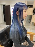 個性派ブルージュカラー、髪質改善トリートメント、艶カラー