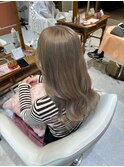 ミルクティーグレージュ 韓国風巻き ブリーチ