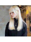 1黒髪ボブルフネビージュ小顔ワンレンダークアッシュ