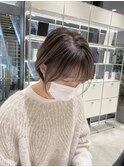 ホワイトグレージュ白髪ぼかしハイライト外国人風カラー